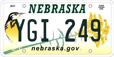 NE license plate YGI249