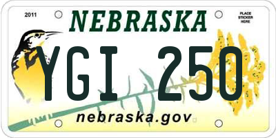 NE license plate YGI250