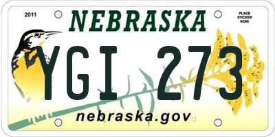 NE license plate YGI273