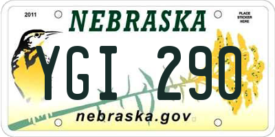 NE license plate YGI290