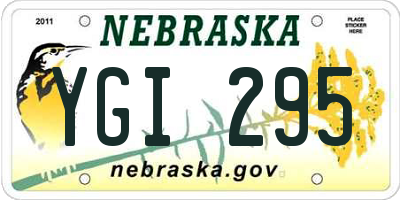 NE license plate YGI295