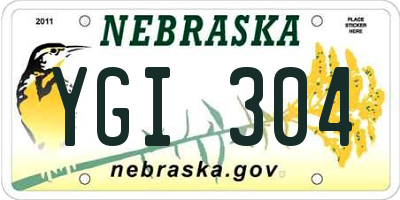 NE license plate YGI304