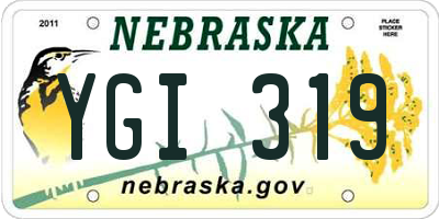 NE license plate YGI319