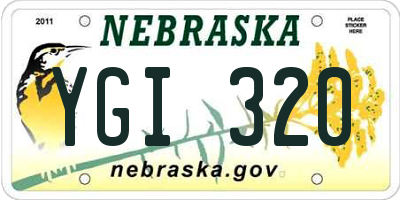 NE license plate YGI320