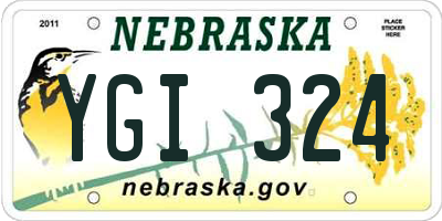NE license plate YGI324