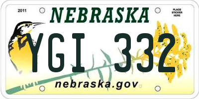 NE license plate YGI332