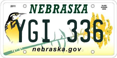 NE license plate YGI336