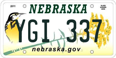 NE license plate YGI337