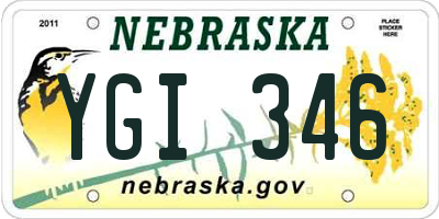 NE license plate YGI346