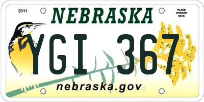 NE license plate YGI367
