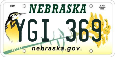NE license plate YGI369