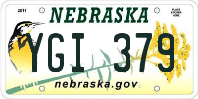 NE license plate YGI379