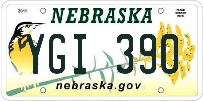 NE license plate YGI390