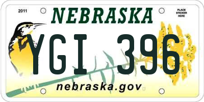 NE license plate YGI396