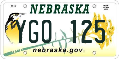 NE license plate YGO125