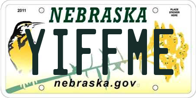 NE license plate YIFFME