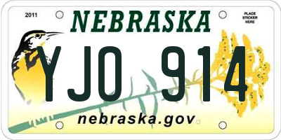 NE license plate YJO914