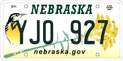 NE license plate YJO927