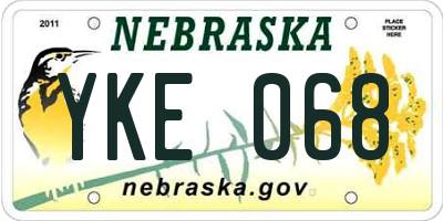 NE license plate YKE068