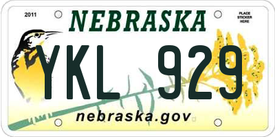 NE license plate YKL929