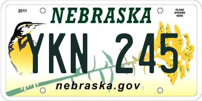 NE license plate YKN245