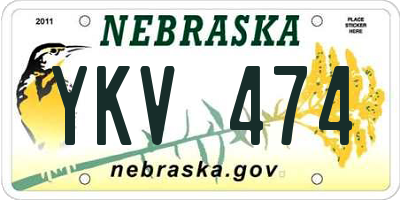 NE license plate YKV474