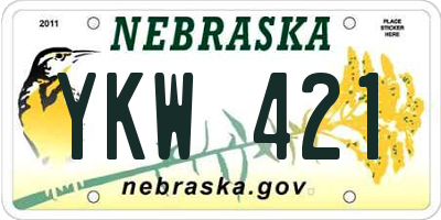 NE license plate YKW421