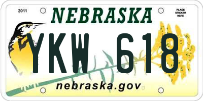 NE license plate YKW618