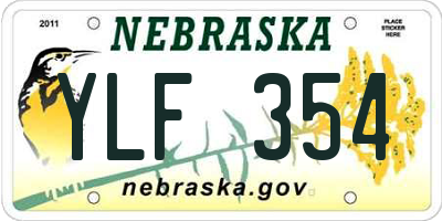 NE license plate YLF354