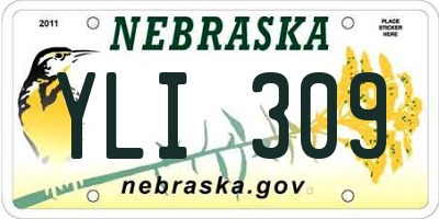 NE license plate YLI309