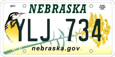 NE license plate YLJ734