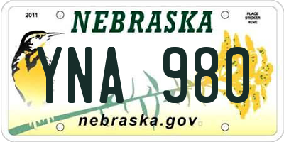 NE license plate YNA980