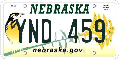 NE license plate YND459