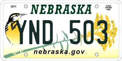 NE license plate YND503