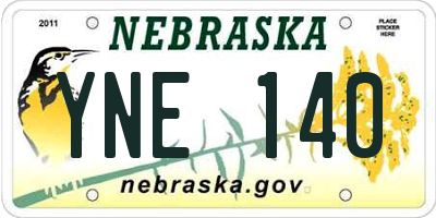 NE license plate YNE140
