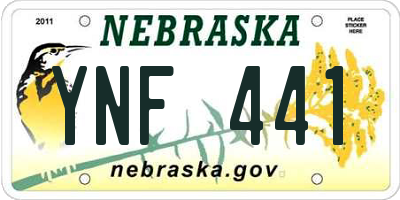 NE license plate YNF441