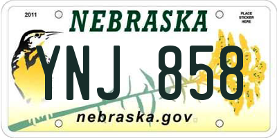 NE license plate YNJ858