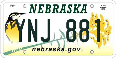 NE license plate YNJ881