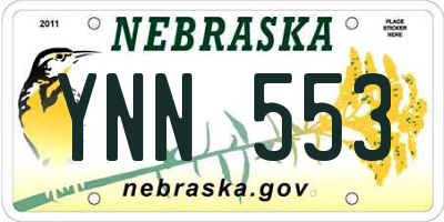 NE license plate YNN553