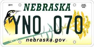 NE license plate YNO070