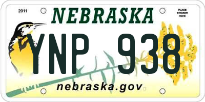 NE license plate YNP938