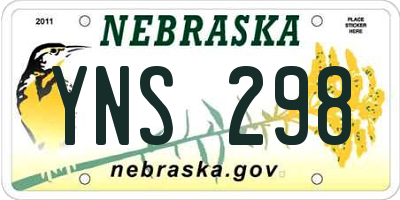 NE license plate YNS298