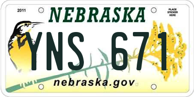 NE license plate YNS671