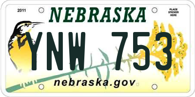NE license plate YNW753