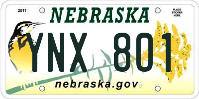 NE license plate YNX801