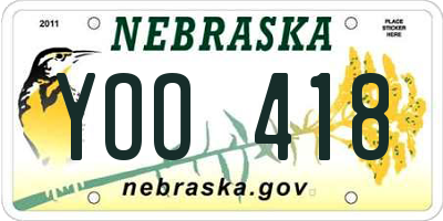 NE license plate YOO418