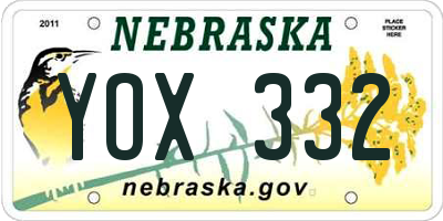 NE license plate YOX332