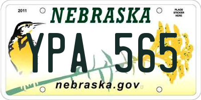 NE license plate YPA565