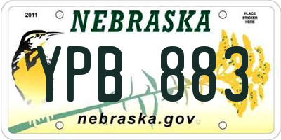 NE license plate YPB883