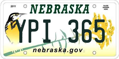 NE license plate YPI365